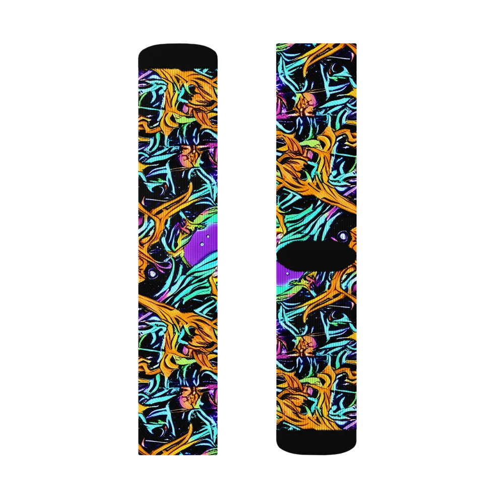 Electric Fluidity on Socks — Right Sock