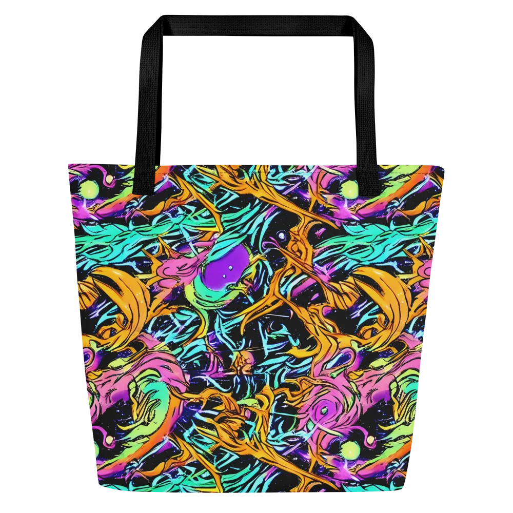 Electric Fluidity on Large Tote Bag W/ Pocket — Front