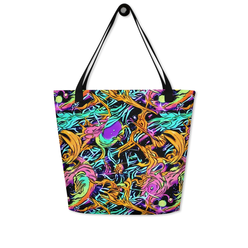 Electric Fluidity on Large Tote Bag W/ Pocket — Front