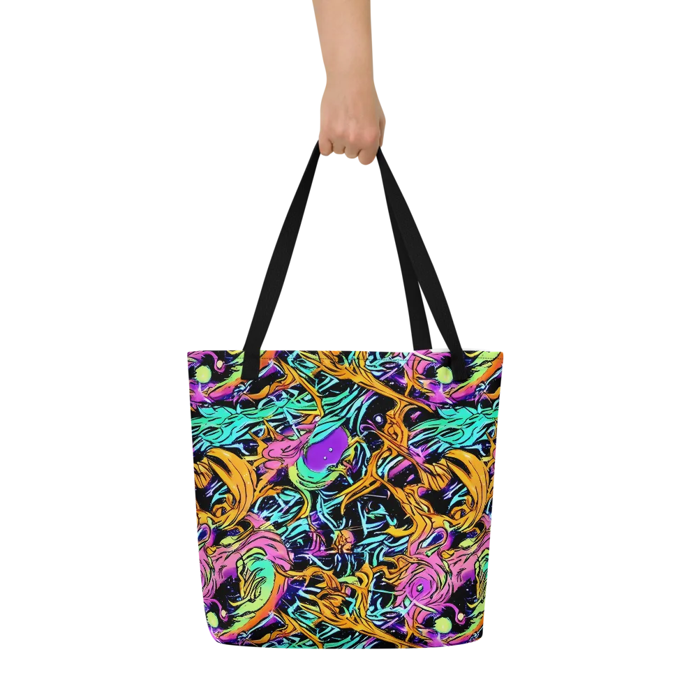 Electric Fluidity on Large Tote Bag W/ Pocket — Front