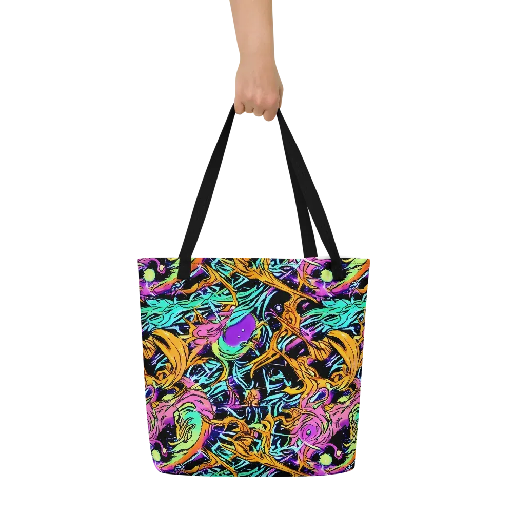 Electric Fluidity on Large Tote Bag W/ Pocket — Front