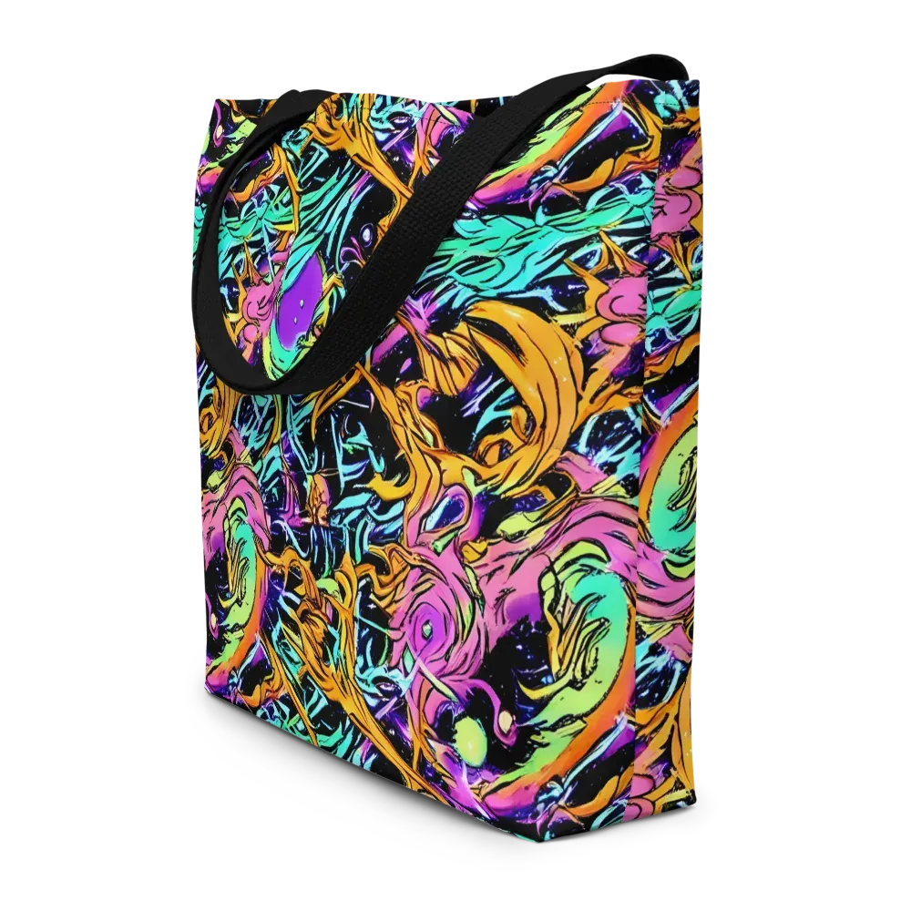 Electric Fluidity on Large Tote Bag W/ Pocket — Front
