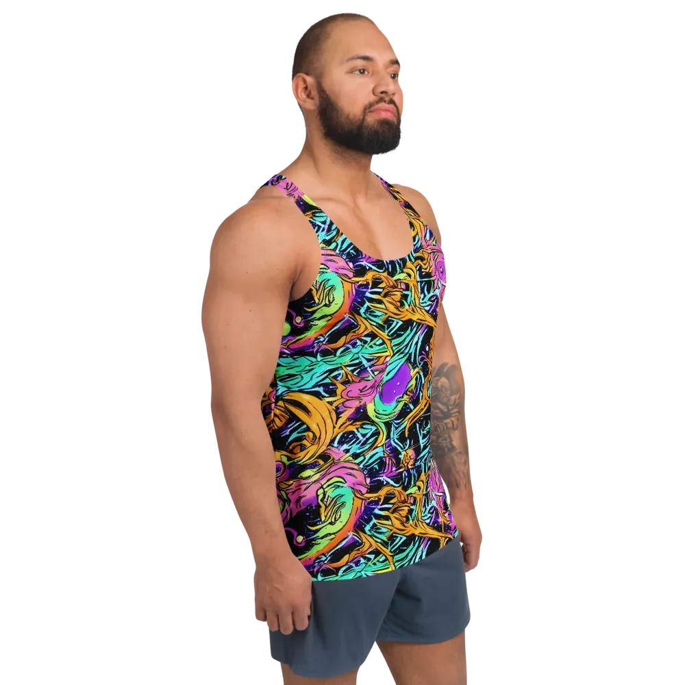 Electric Fluidity on Men's Tank Top — Right Front