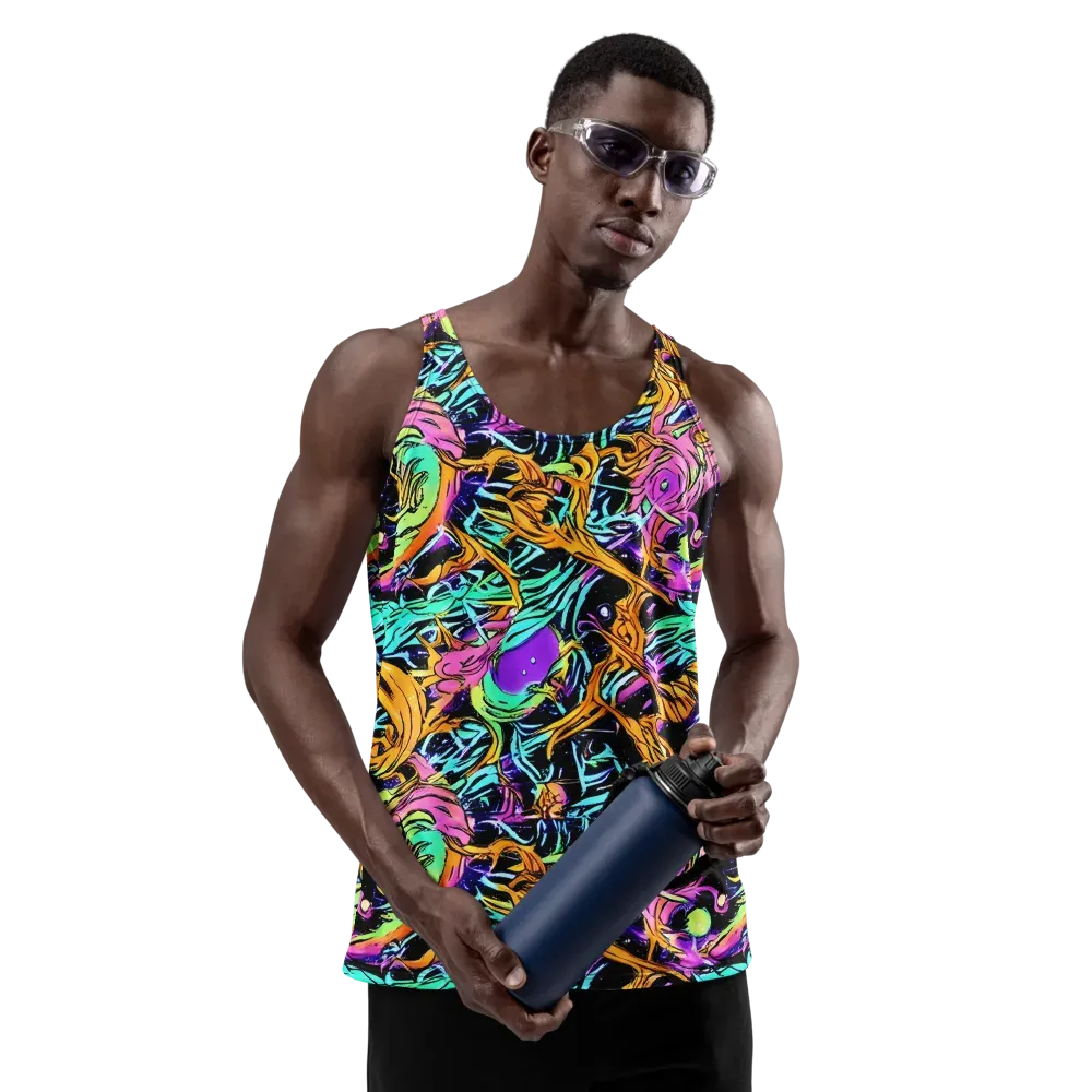 Electric Fluidity on Men's Tank Top — Front
