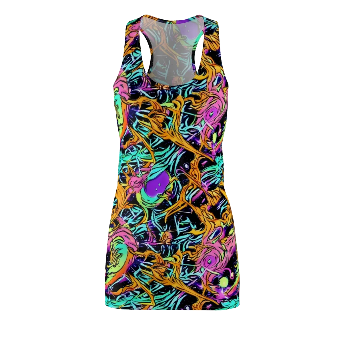 Electric Fluidity on Racerback Dress — Front