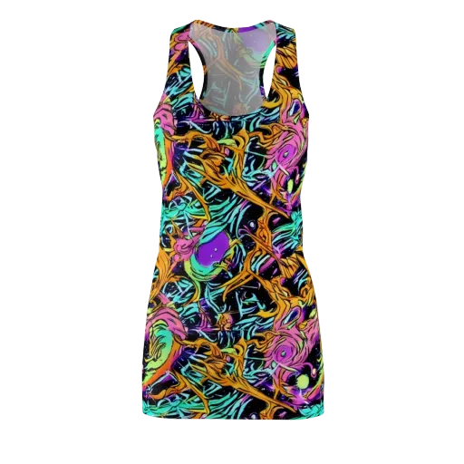 Electric Fluidity on a Racerback Dress