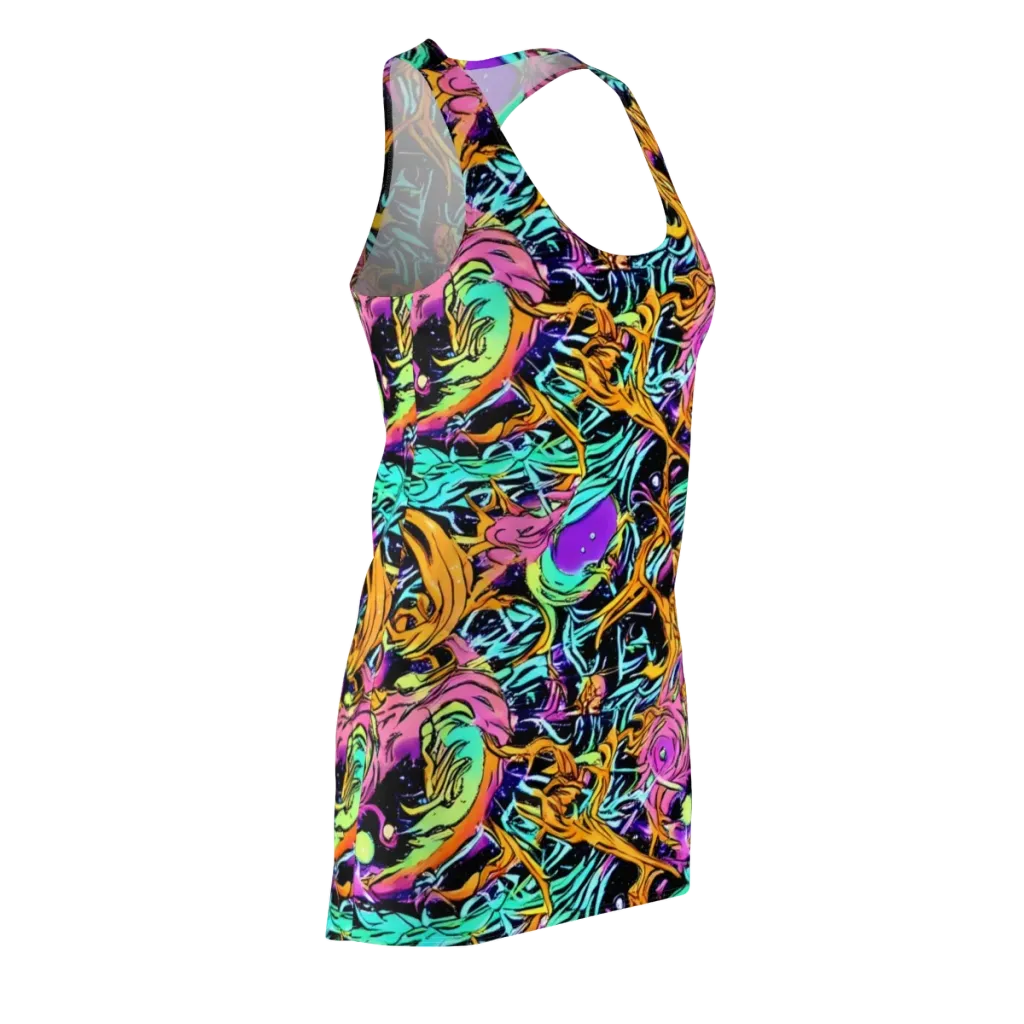 Electric Fluidity on Racerback Dress — Front Side