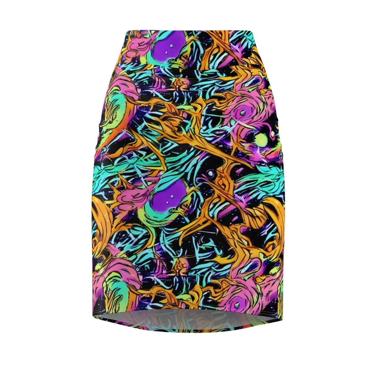 Electric Fluidity on Pencil Skirt — Front