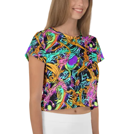 Electric Fluidity on a Crop Tee