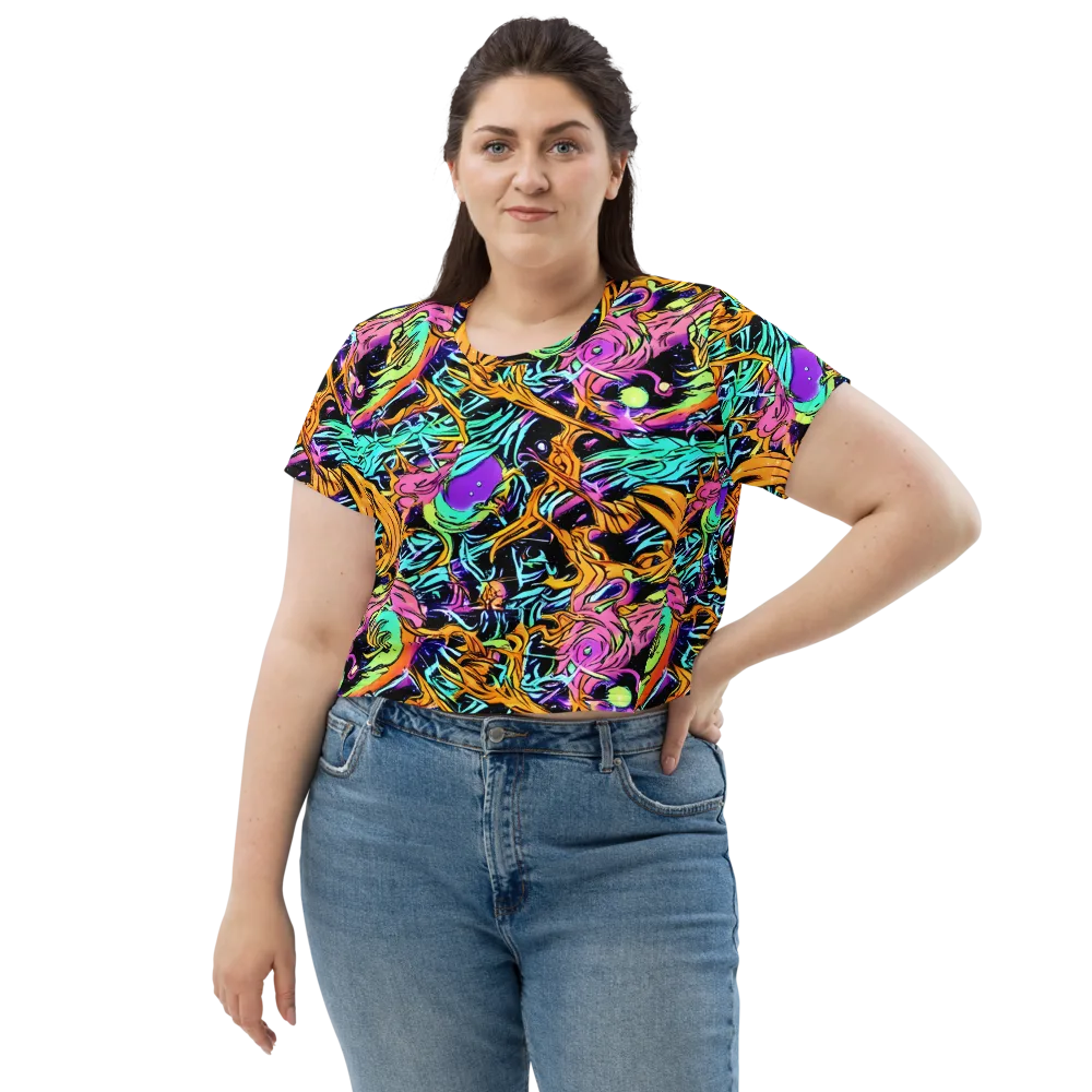 Electric Fluidity on Crop Tee — Front