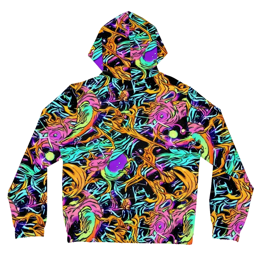 Electric Fluidity on Women's Full-Zip Hoodie — Back