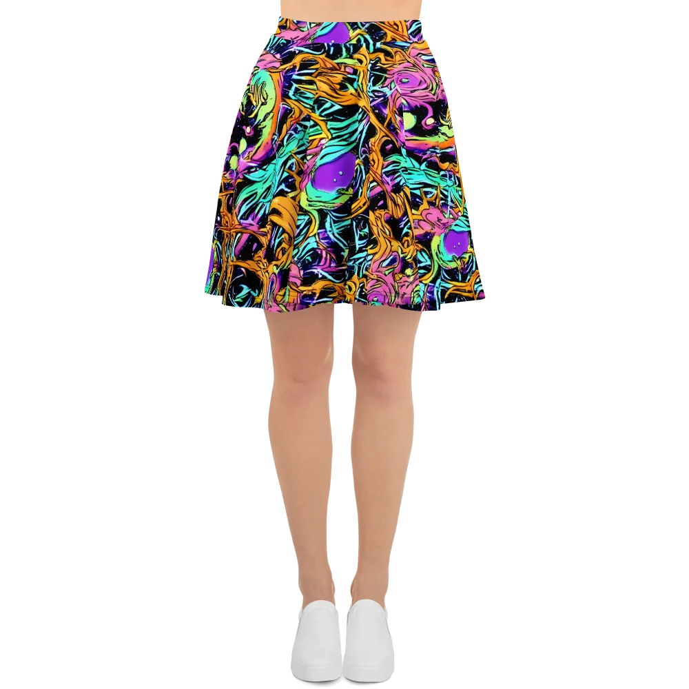 Electric Fluidity on Skater Skirt — Front