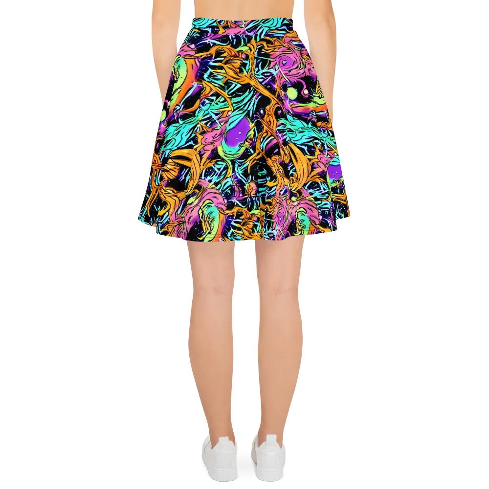 Electric Fluidity on Skater Skirt — Back
