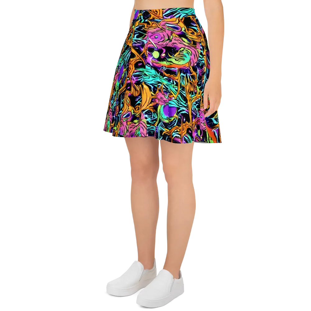Electric Fluidity on Skater Skirt — Left