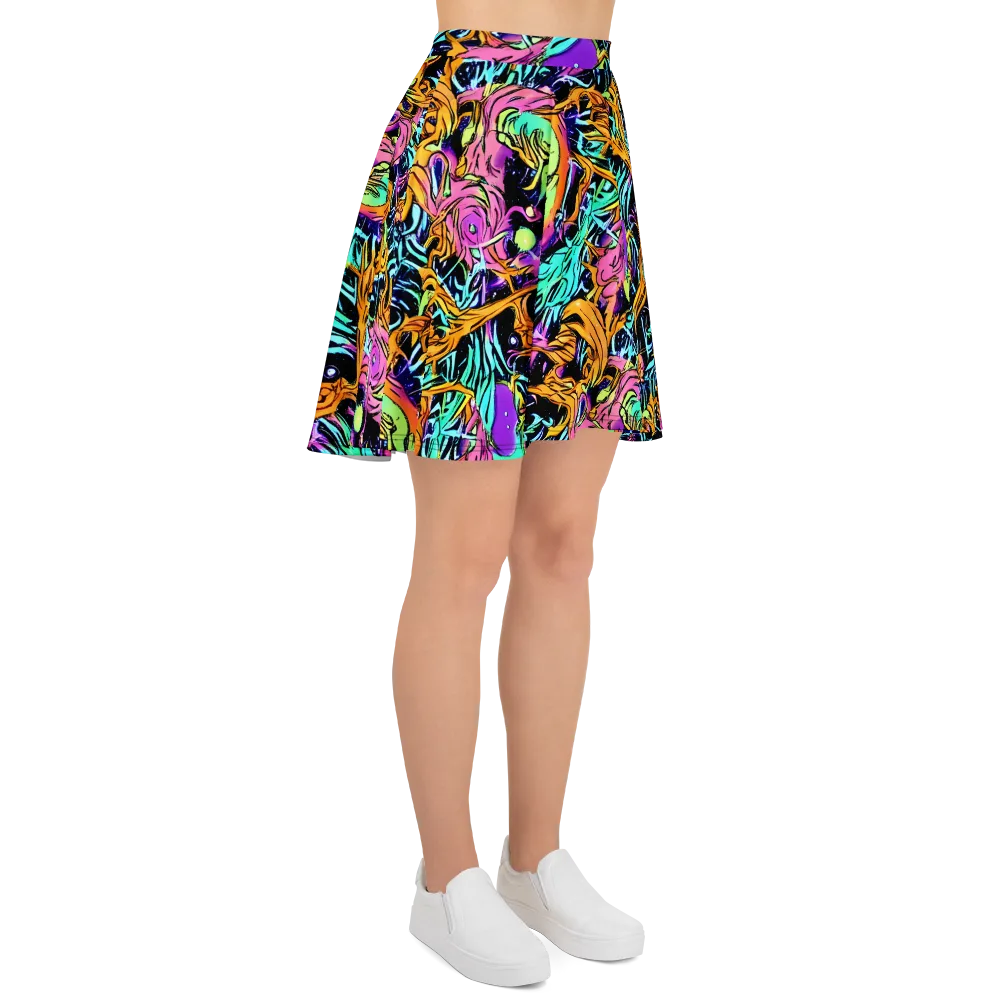 Electric Fluidity on Skater Skirt — Right