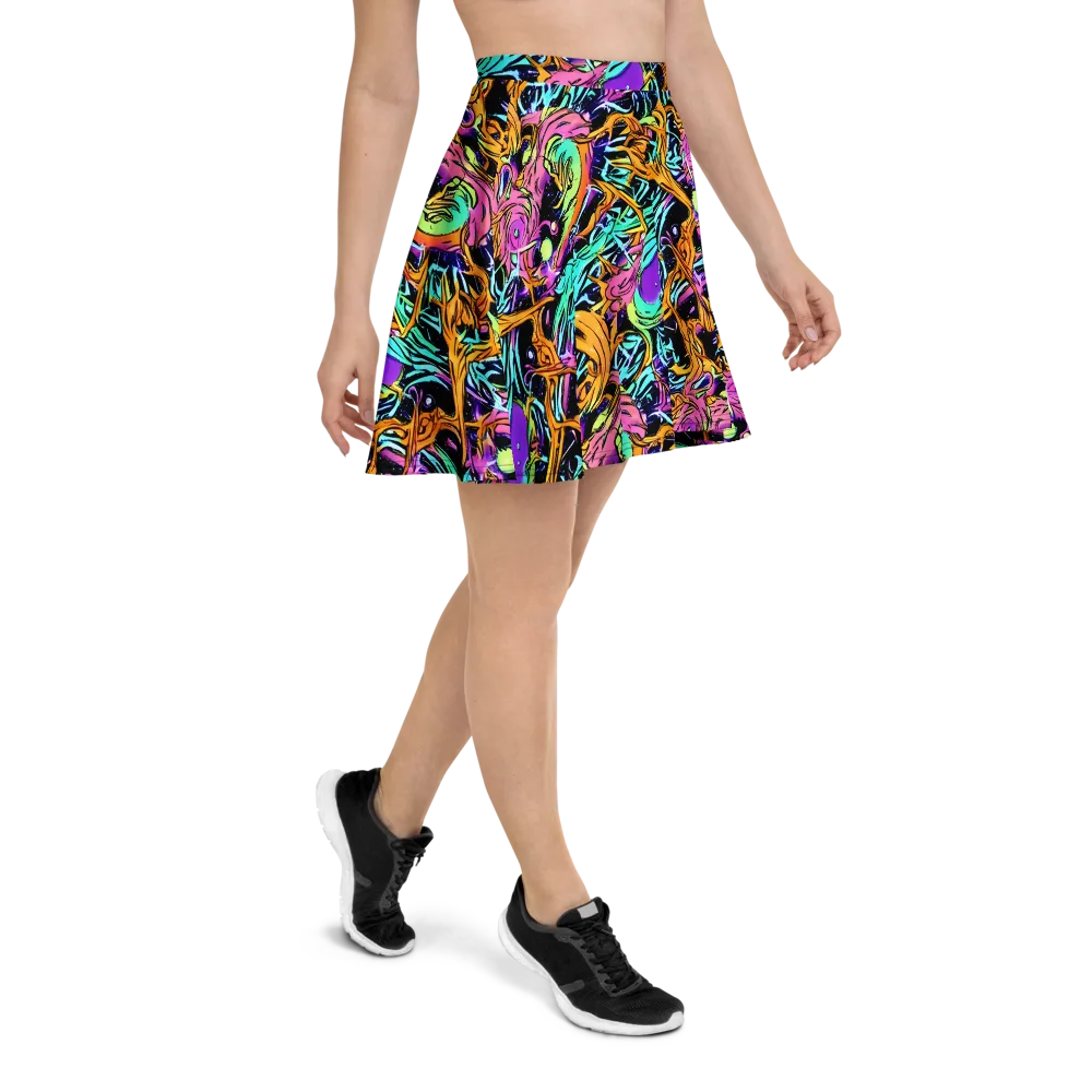 Electric Fluidity on Skater Skirt — Right