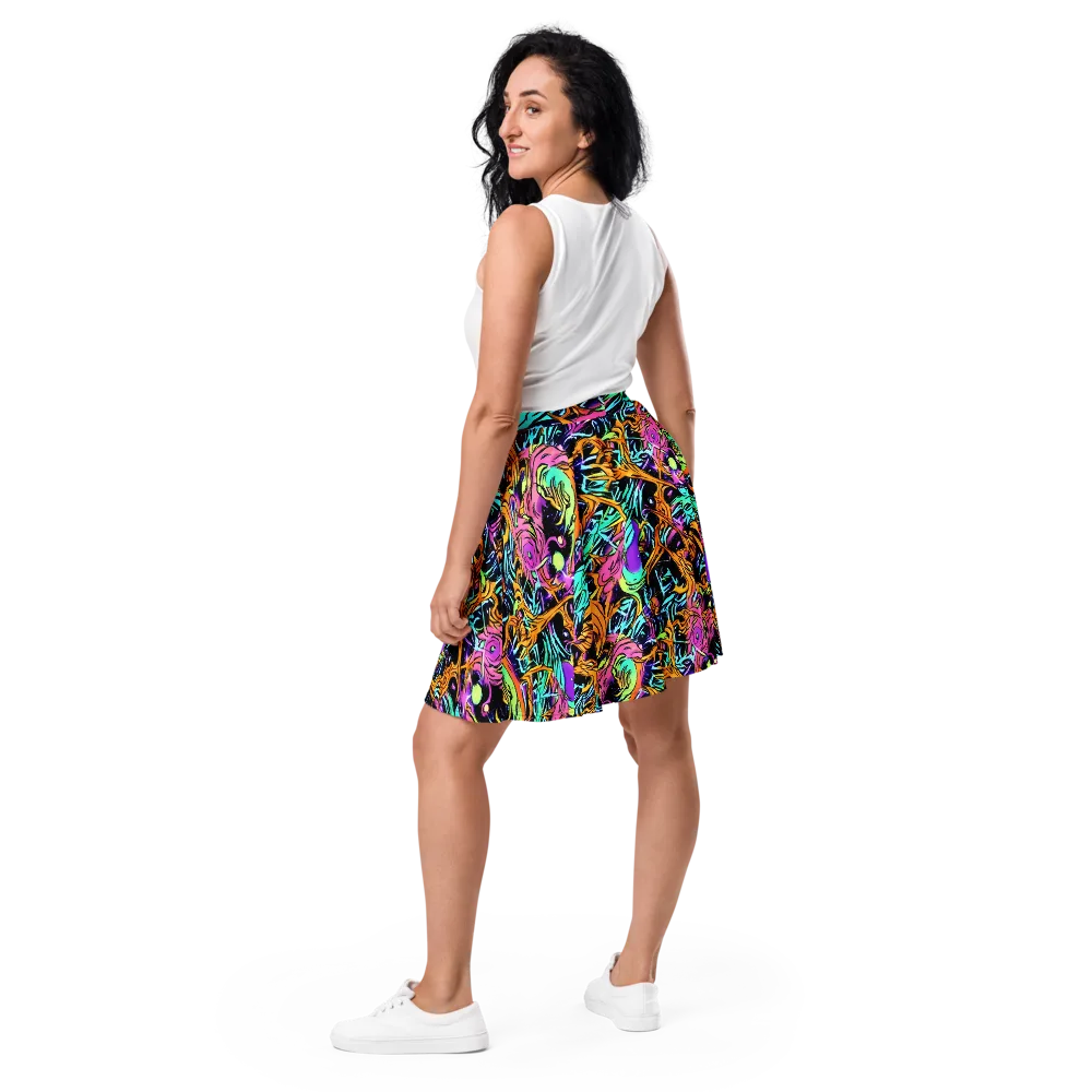 Electric Fluidity on Skater Skirt — Back