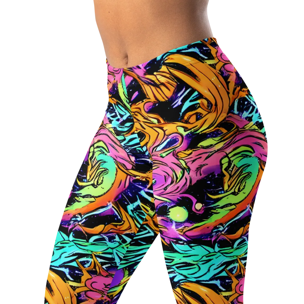 Electric Fluidity on Leggings — Left Front