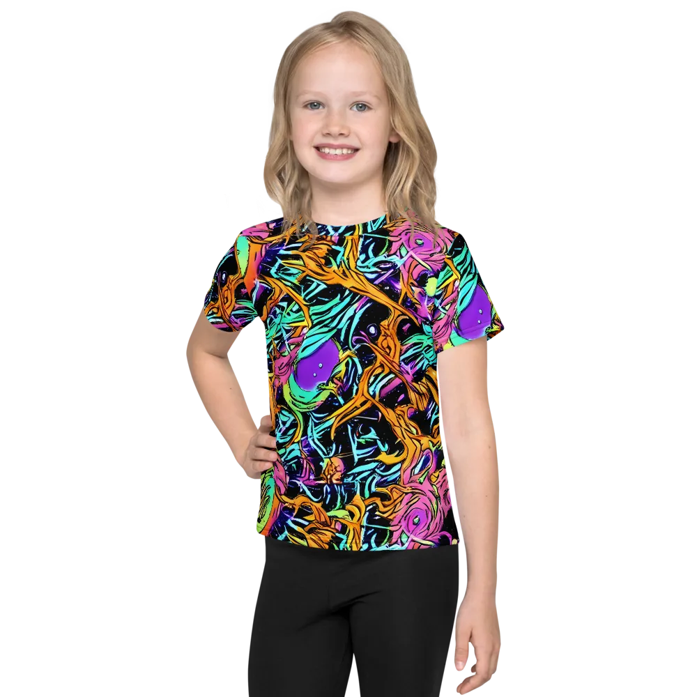 Electric Fluidity on Kids Crew Neck T-Shirt — Front