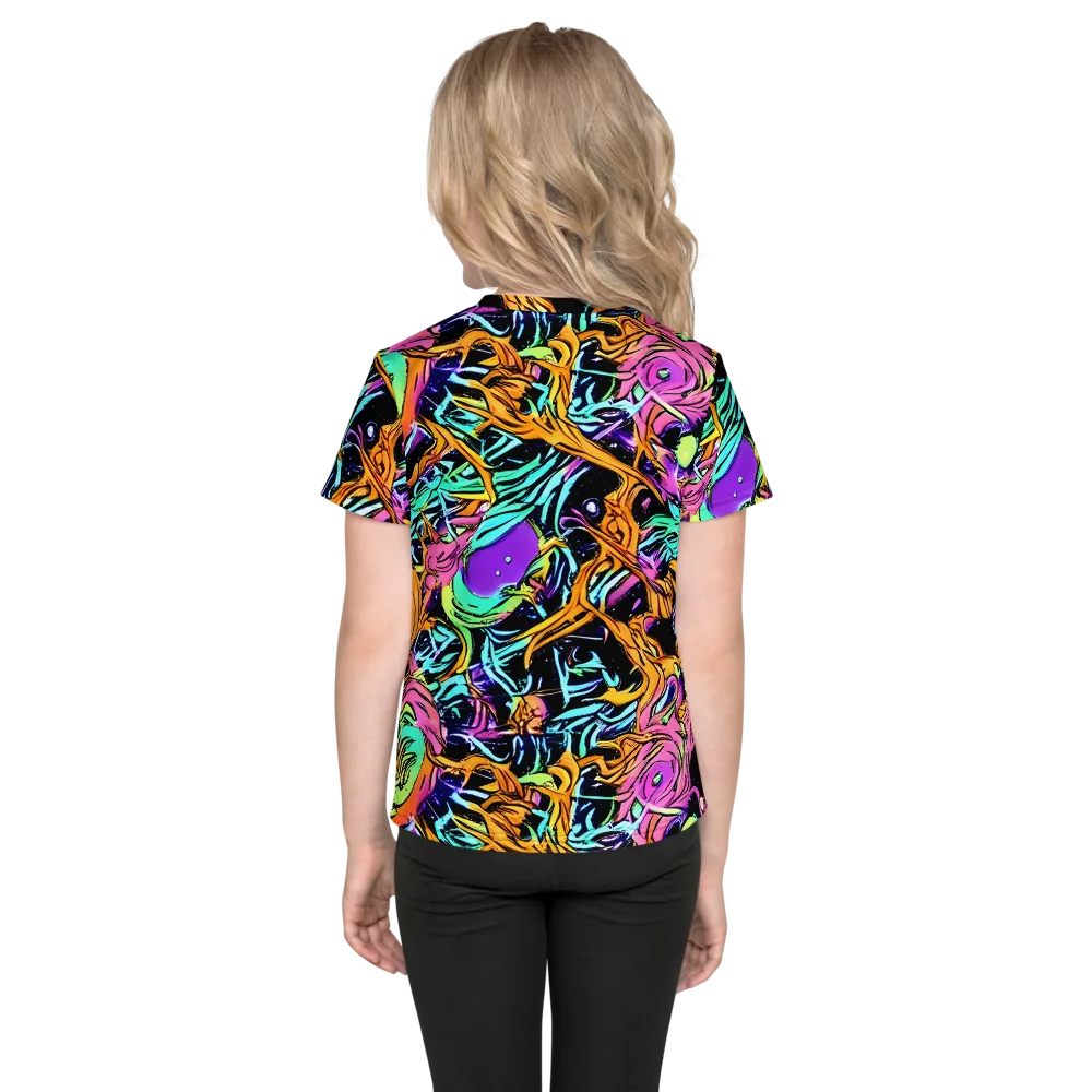 Electric Fluidity on Kids Crew Neck T-Shirt — Back