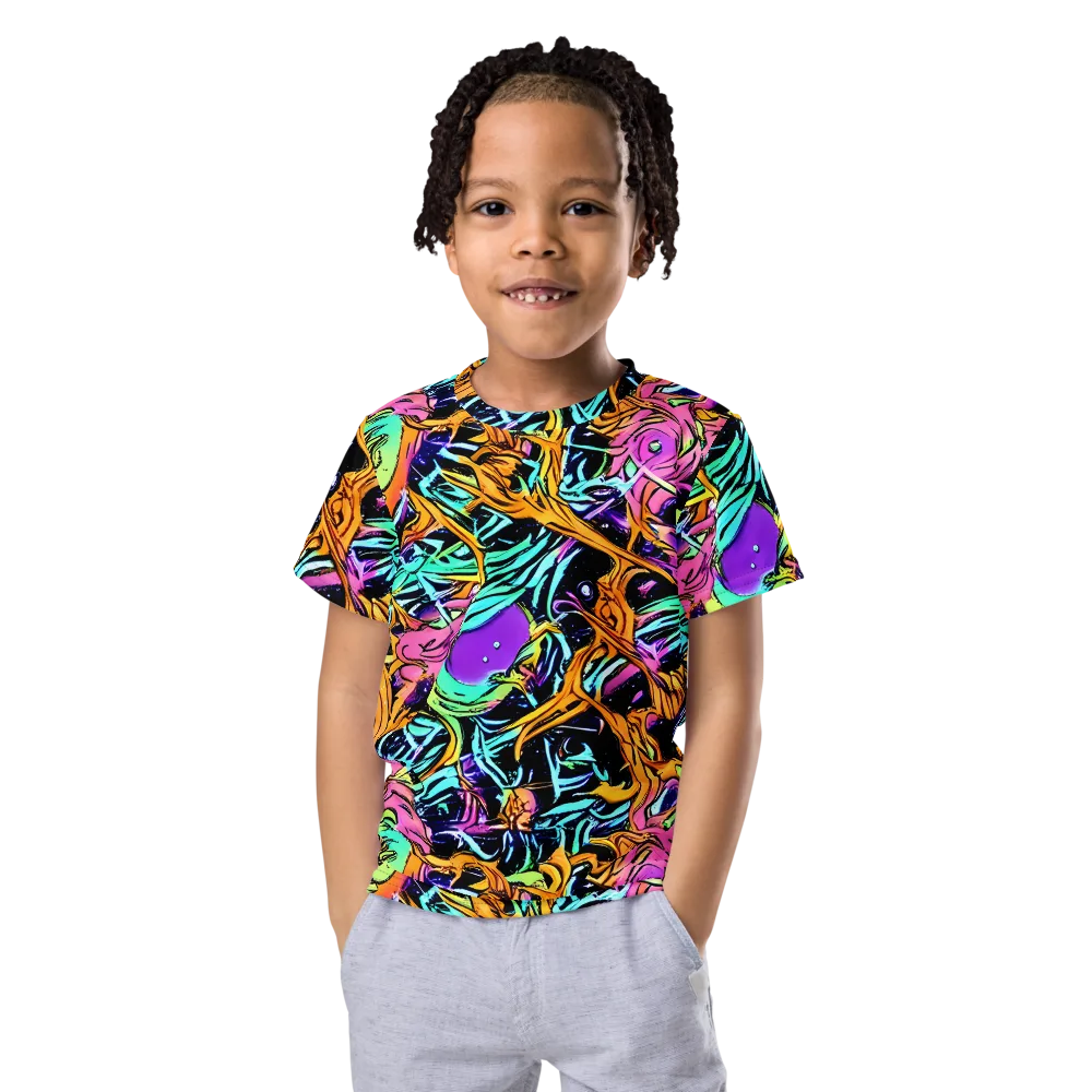 Electric Fluidity on Kids Crew Neck T-Shirt — Front