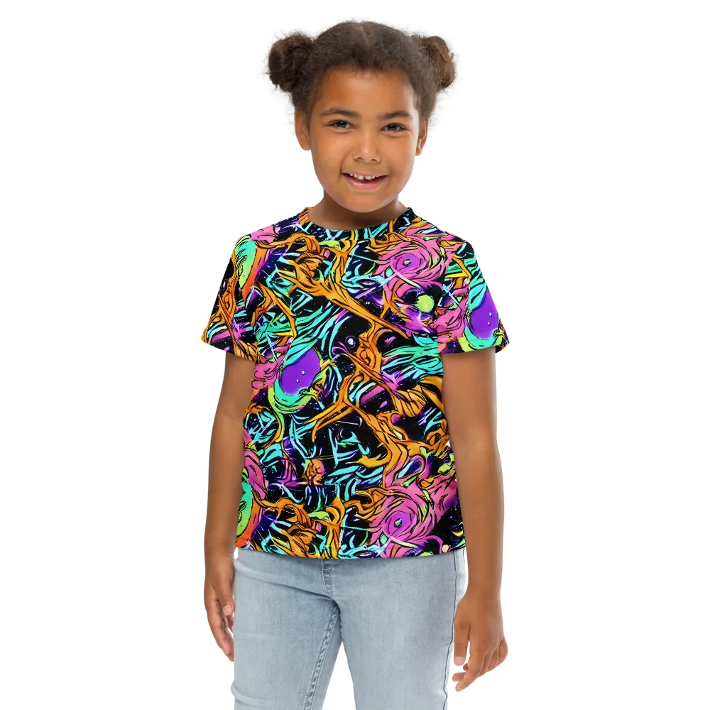 Electric Fluidity on Kids Crew Neck T-Shirt — Front