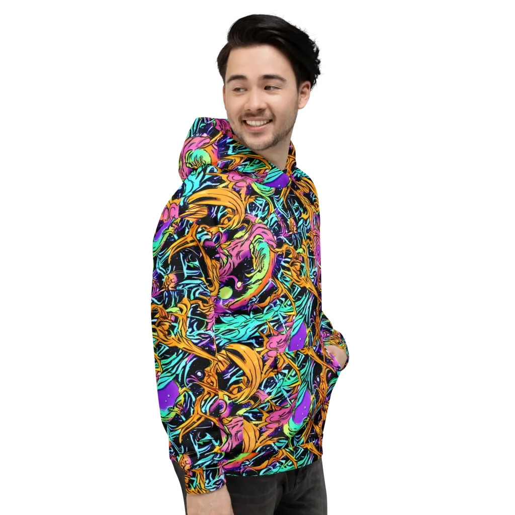 Electric Fluidity on Hoodie — Right
