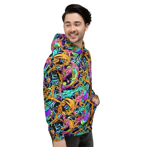 Electric Fluidity on a Hoodie