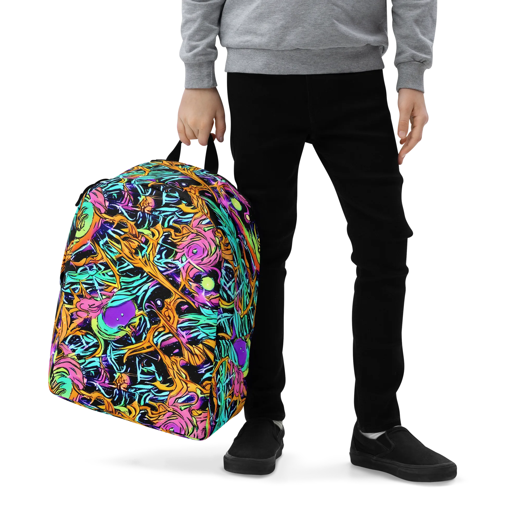 Electric Fluidity on Minimalist Backpack — Zoomed-in