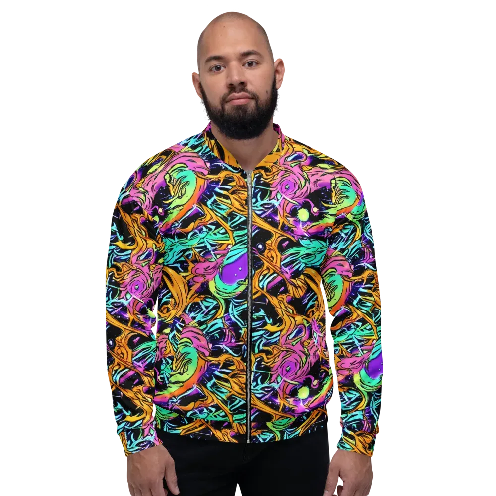 Electric Fluidity on Bomber Jacket — Front