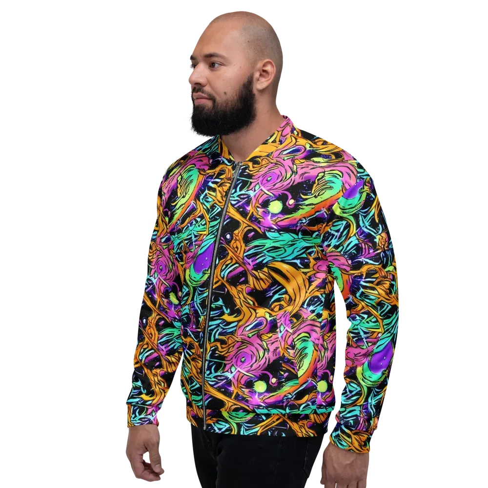 Electric Fluidity on Bomber Jacket — Left