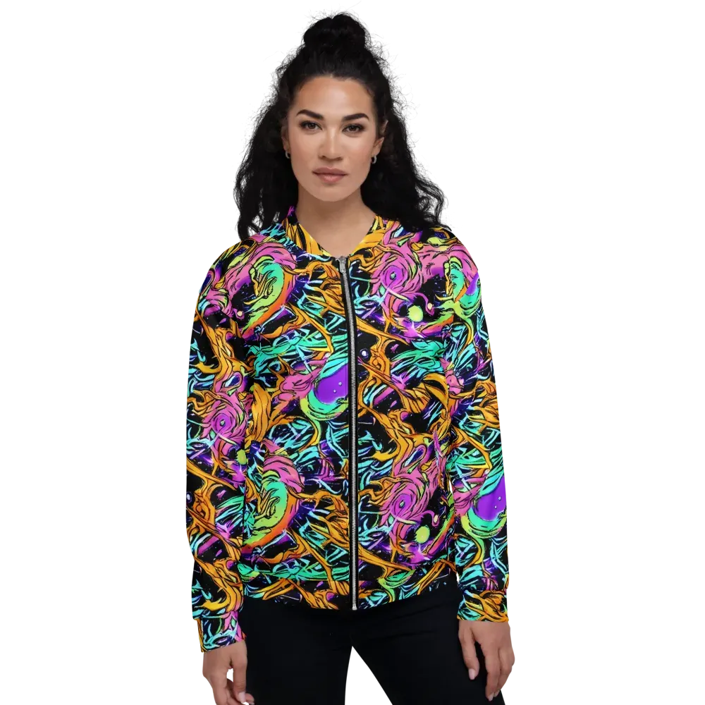 Electric Fluidity on Bomber Jacket — Front