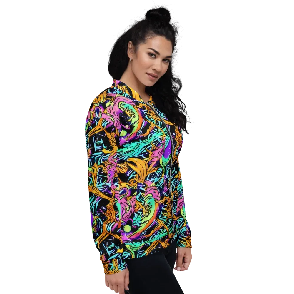 Electric Fluidity on Bomber Jacket — Right