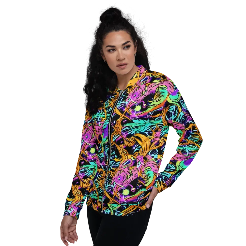 Electric Fluidity on Bomber Jacket — Left