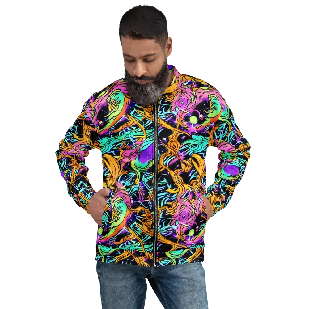 Electric Fluidity on Bomber Jacket — Front