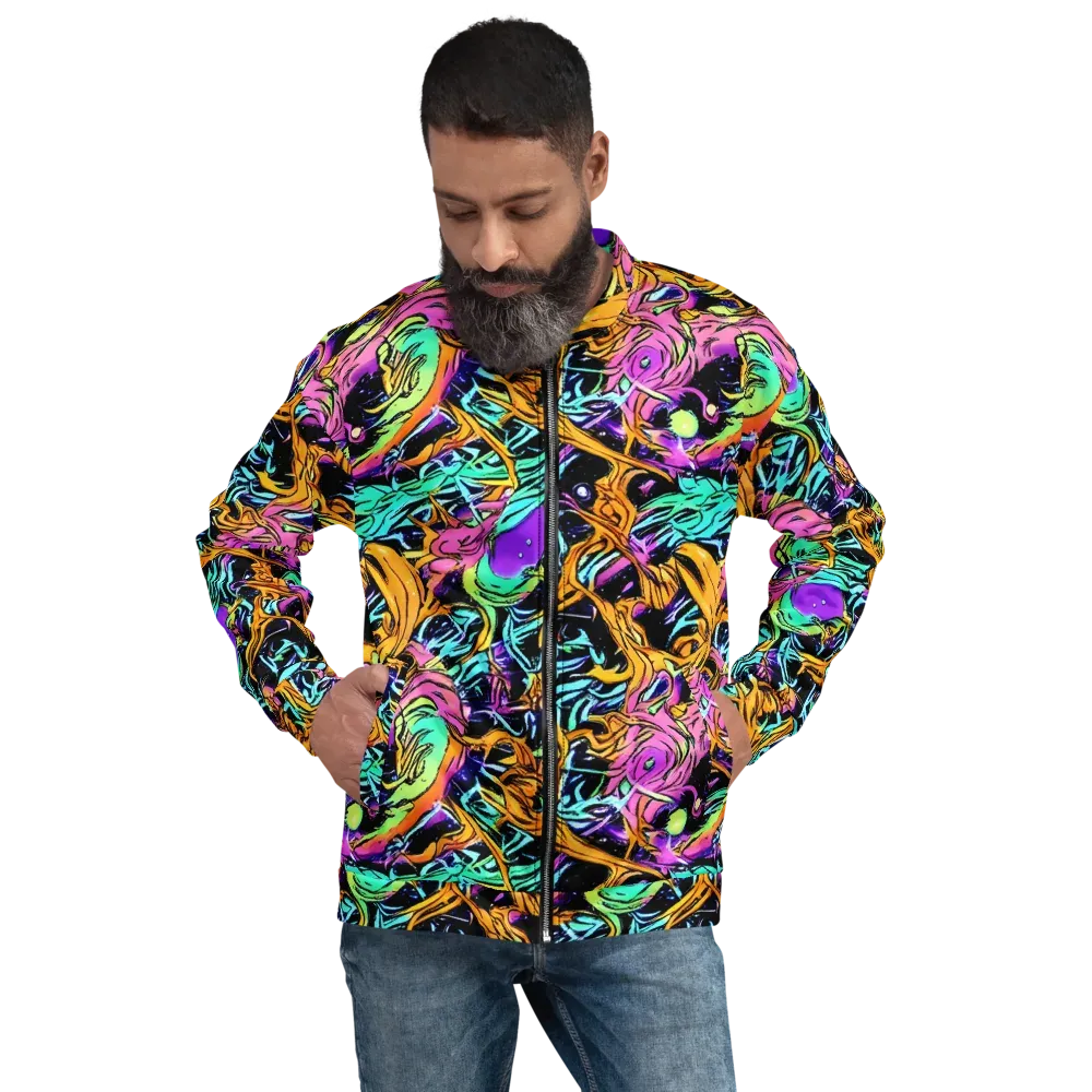 Electric Fluidity on Bomber Jacket — Front