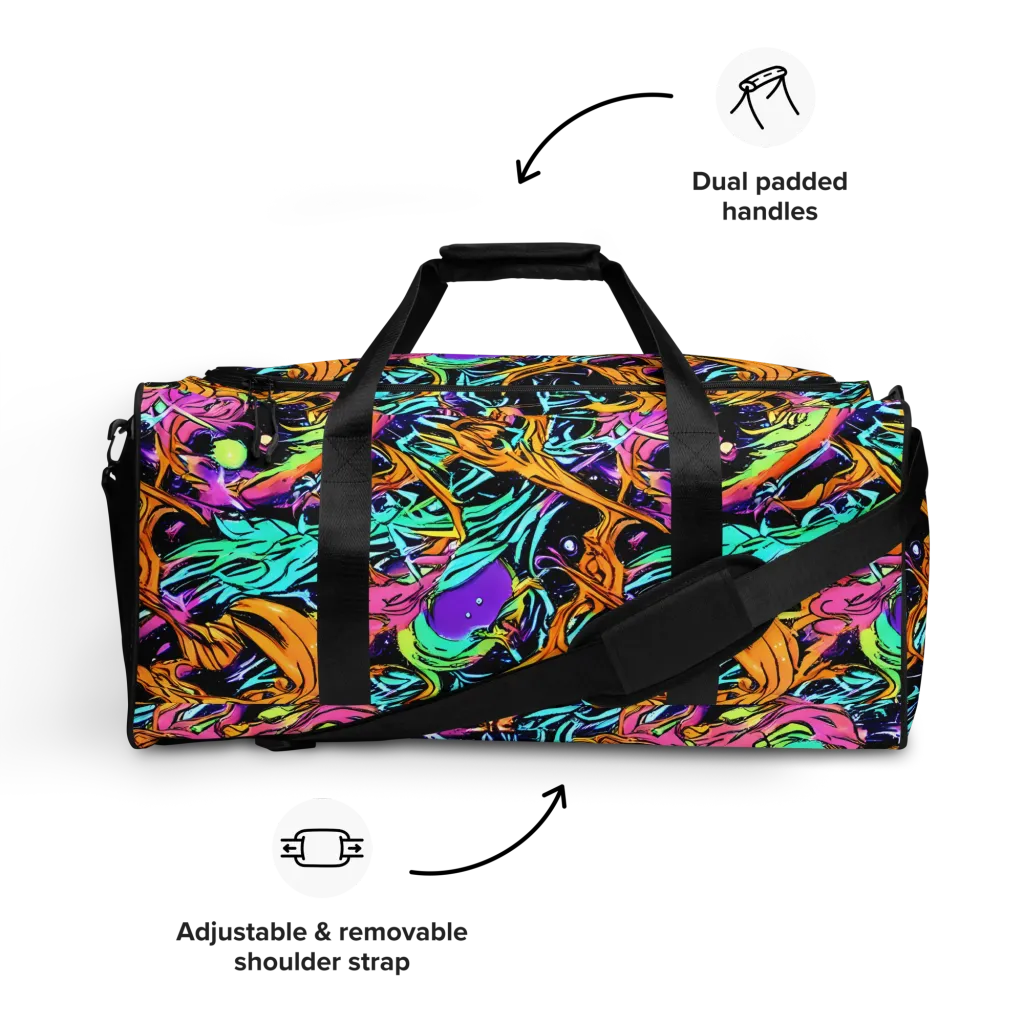 Electric Fluidity on Duffle Bag — Front