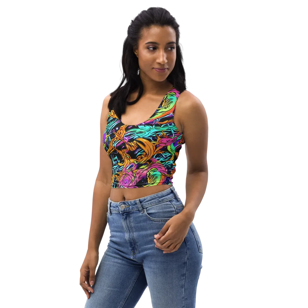 Electric Fluidity on Crop Top — Left Front