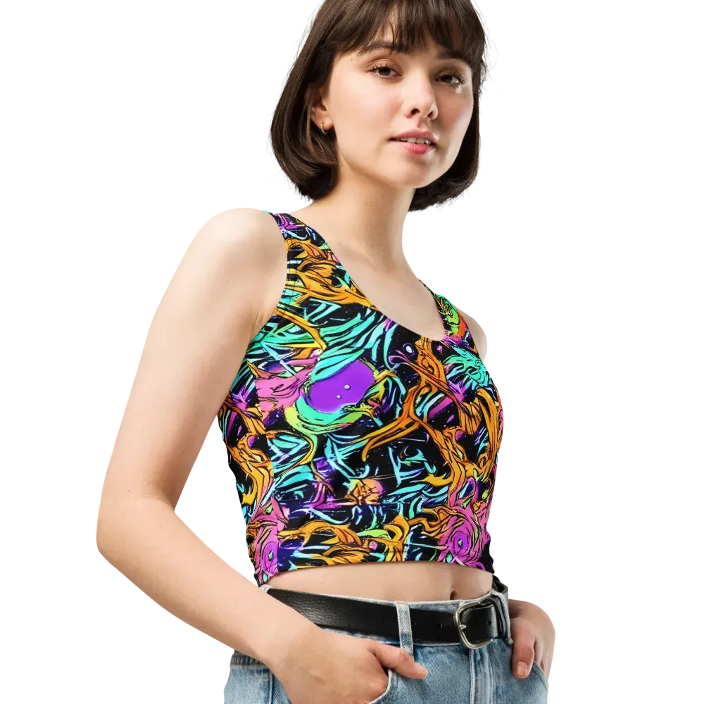 Electric Fluidity on Crop Top — Right Front