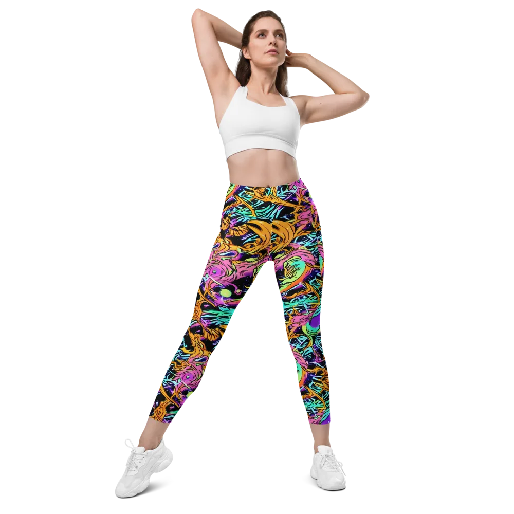 Electric Fluidity on Leggings with Pockets — Front