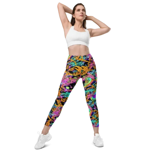 Electric Fluidity on a Leggings with Pockets