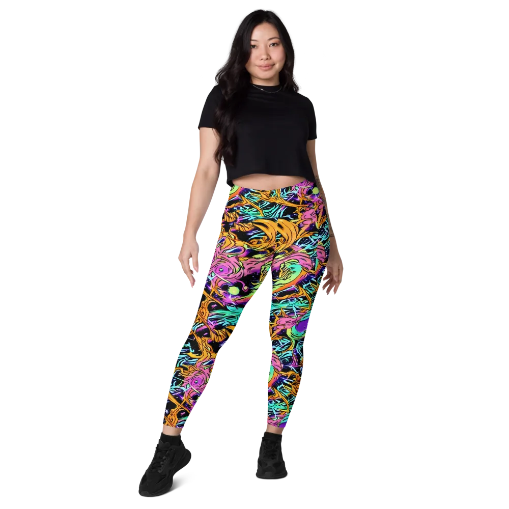 Electric Fluidity on Leggings with Pockets — Front