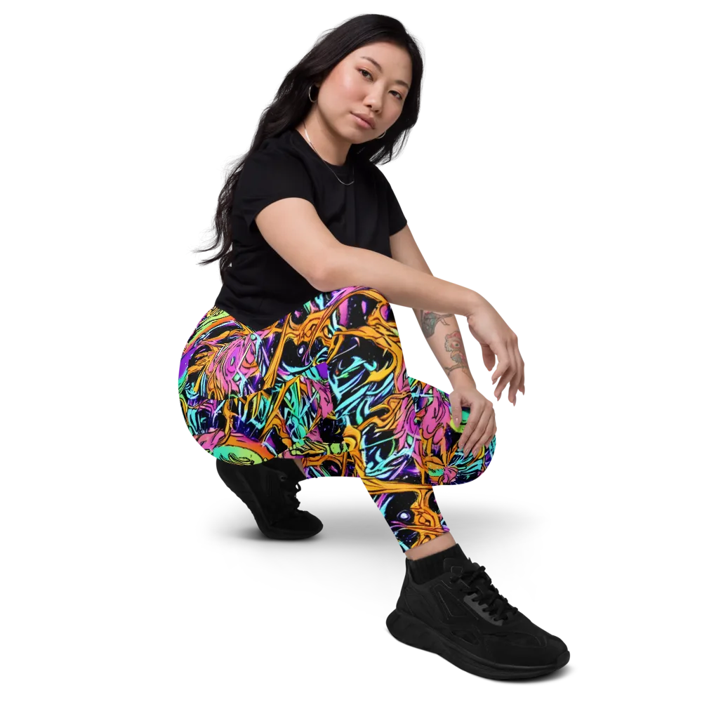 Electric Fluidity on Leggings with Pockets — Right Front
