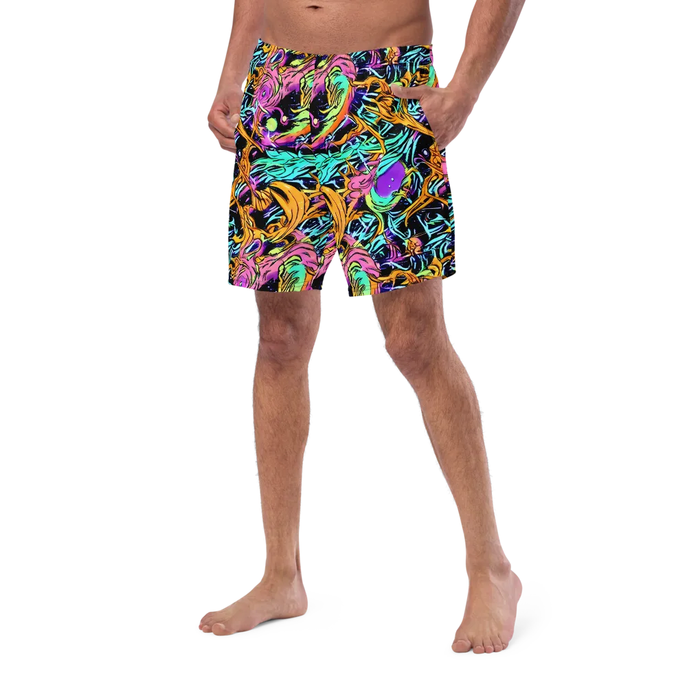 Electric Fluidity on Swim Trunks — Left Front