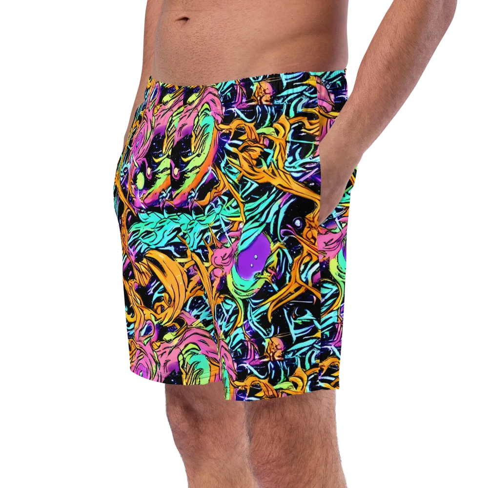 Electric Fluidity on Swim Trunks — Left Front