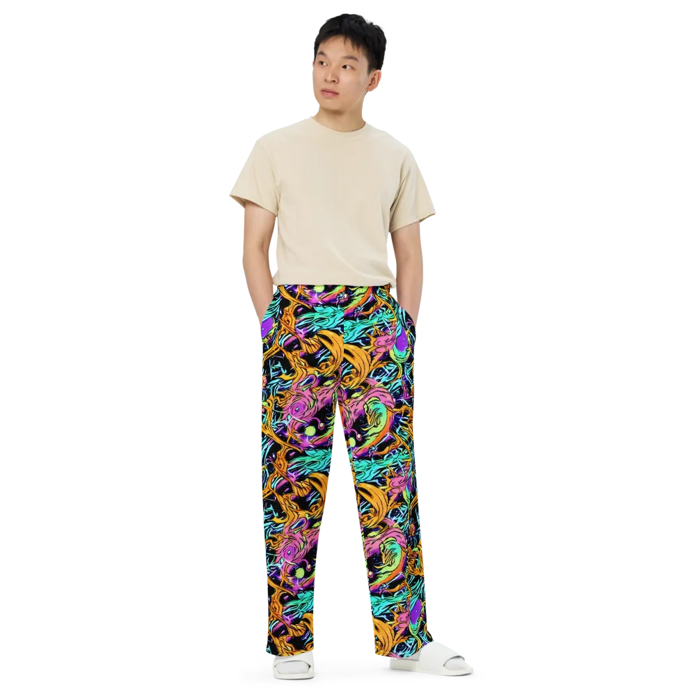 Electric Fluidity on Wide-Leg Pants — Front