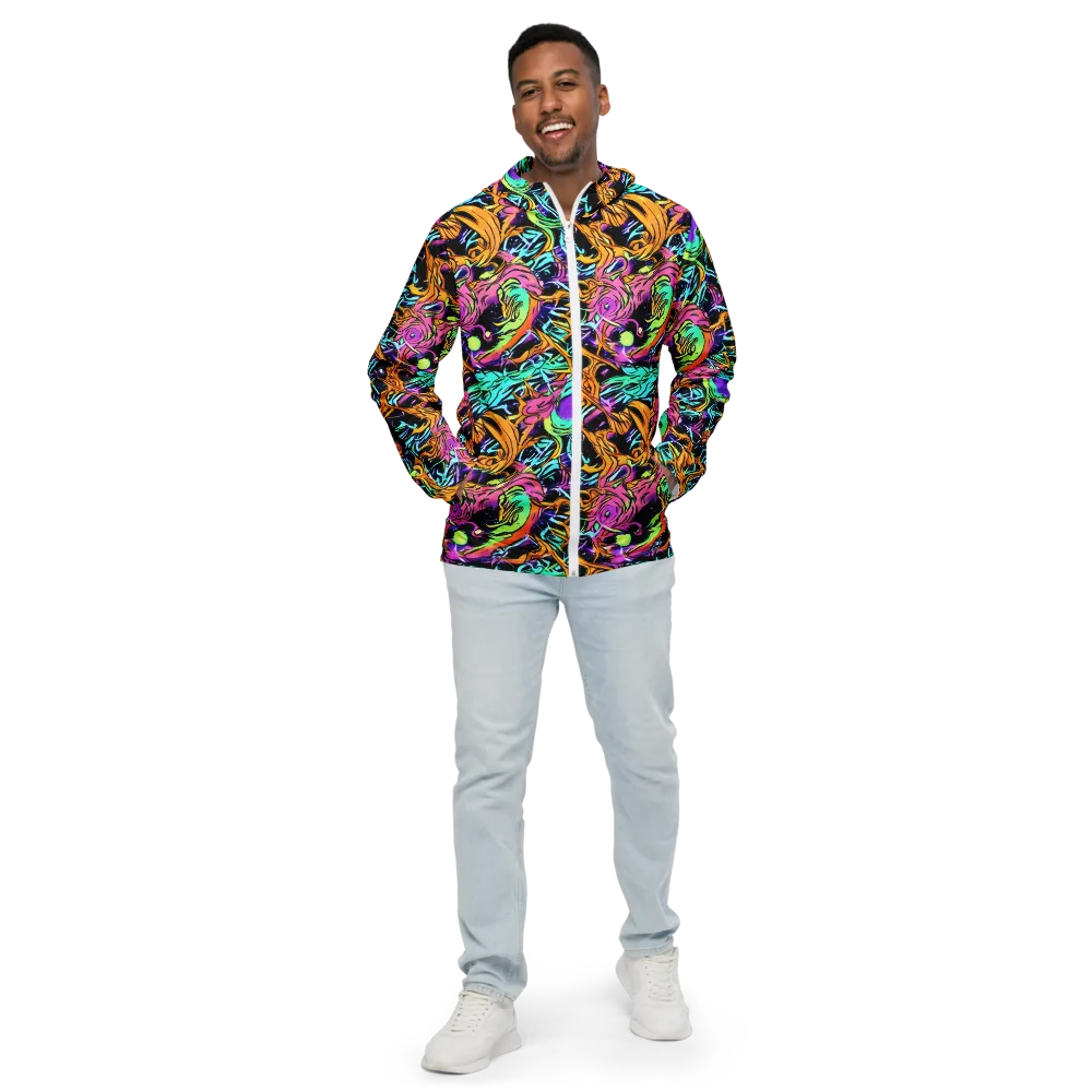 Electric Fluidity on Men's Windbreaker — Front