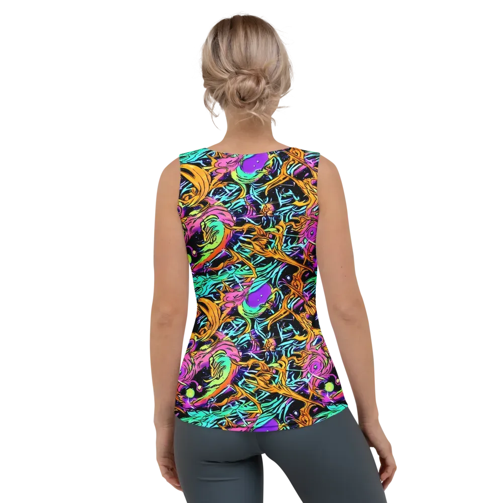 Electric Fluidity on Women's Tank Top — Back