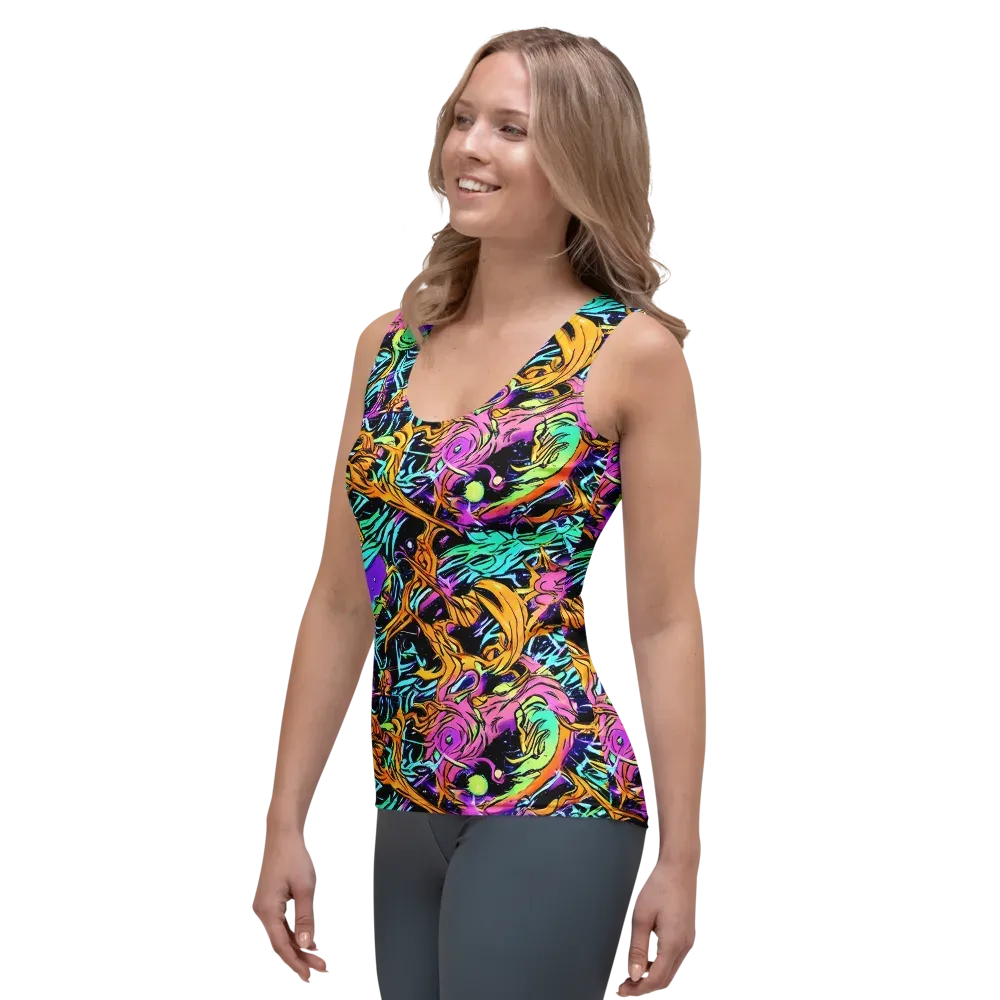 Electric Fluidity on Women's Tank Top — Left Front