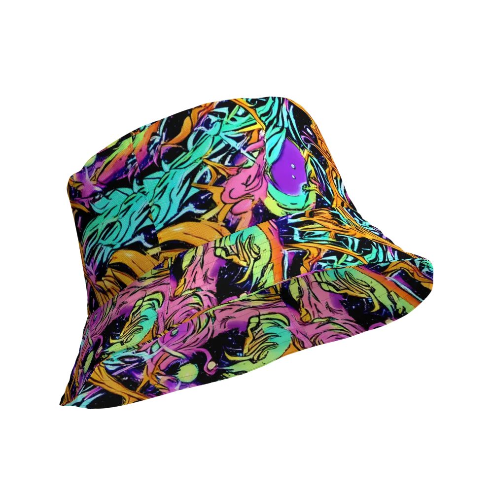 Electric Fluidity on Reversible Bucket Hat — Product details Outside